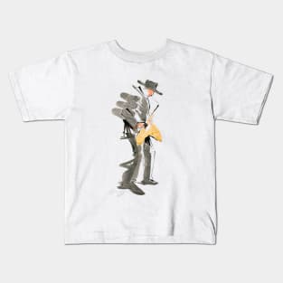 Saxophonist Musician Watercolor Drawing Kids T-Shirt